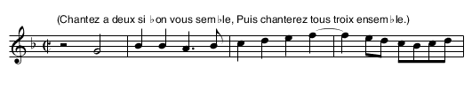 De jour en jour - staff notation