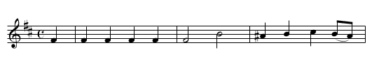 De Koffy my vermaakt - staff notation