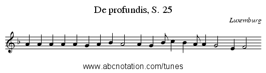 De profundis, S. 25 - staff notation