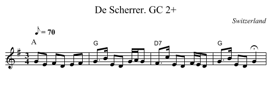 De Scherrer. GC 2+ - staff notation