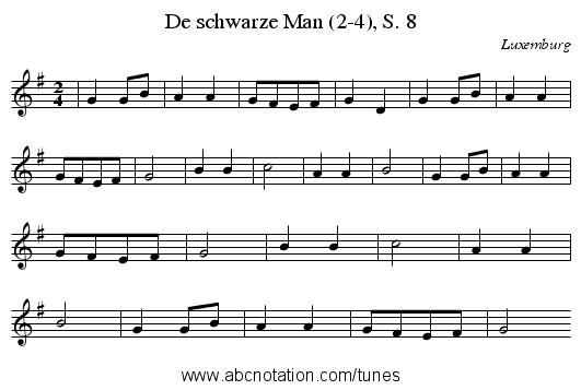 De schwarze Man (2-4), S. 8 - staff notation