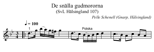 De snälla gudmororna - staff notation