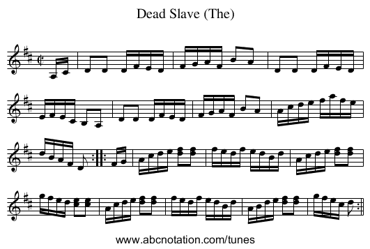 Dead Slave (The) - staff notation