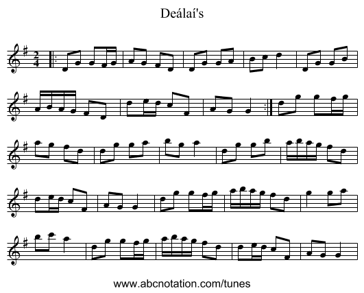Deálaí's - staff notation