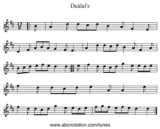 Deálaí's - staff notation