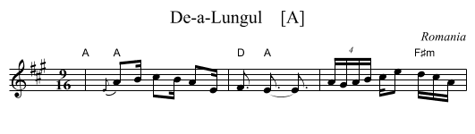 De-a-Lungul    [A] - staff notation