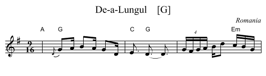 De-a-Lungul    [G] - staff notation