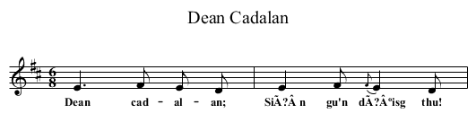 Dean Cadalan - staff notation