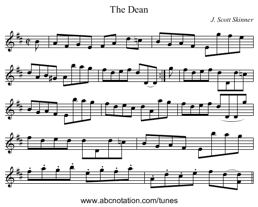 Dean, The - staff notation