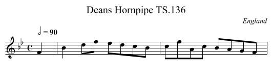 Deans Hornpipe TS.136 - staff notation