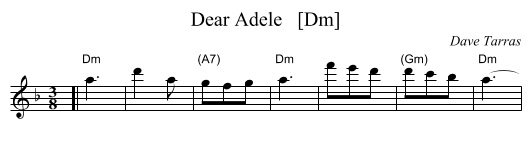 Dear Adele   [Dm] - staff notation