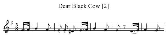 Dear Black Cow [2] - staff notation