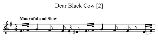 Dear Black Cow [2] - staff notation