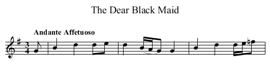 Dear Black Maid, The - staff notation