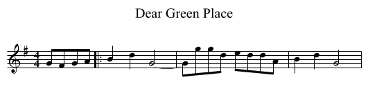 Dear Green Place - staff notation