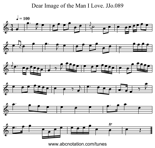 Dear Image of the Man I Love. JJo.089 - staff notation