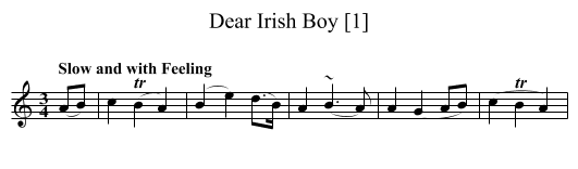 Dear Irish Boy [1] - staff notation