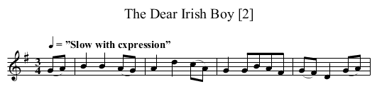 Dear Irish Boy [2], The - staff notation
