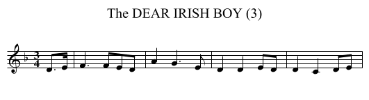DEAR IRISH BOY (3), The - staff notation