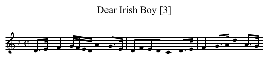 Dear Irish Boy [3] - staff notation