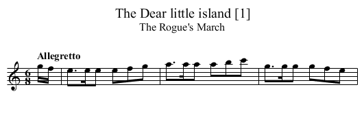 Dear little island [1], The - staff notation