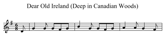 Dear Old Ireland (Deep in Canadian Woods) - staff notation