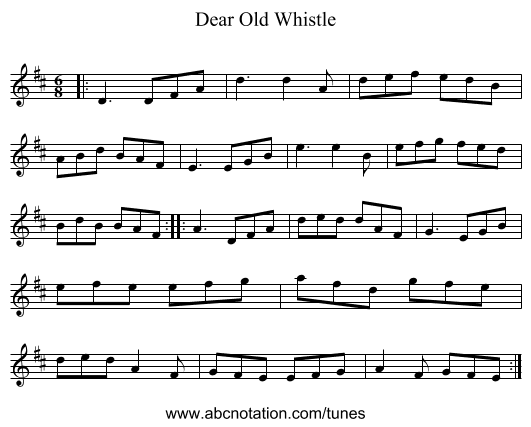 Dear Old Whistle - staff notation