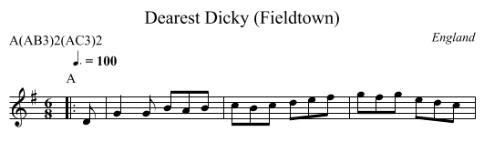 Dearest Dicky (Fieldtown) - staff notation