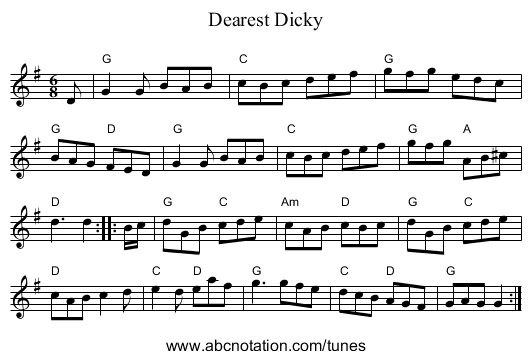 Dearest Dicky - staff notation