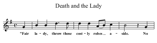 Death and the Lady - staff notation
