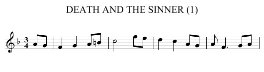 DEATH AND THE SINNER (1) - staff notation