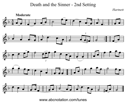 Death and the Sinner - 2nd Setting - staff notation