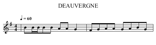 DEAUVERGNE - staff notation