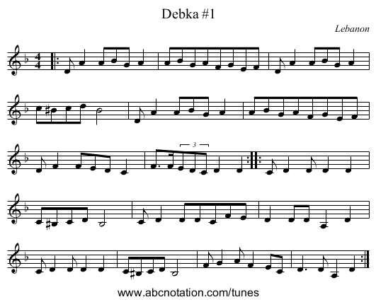 Debka #1 - staff notation