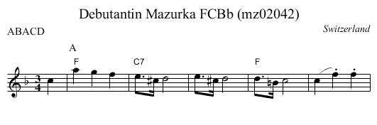 Debutantin Mazurka FCBb (mz02042) - staff notation