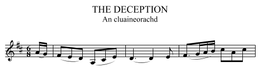 DECEPTION, THE  - staff notation