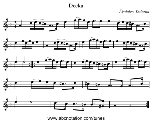 Decka - staff notation