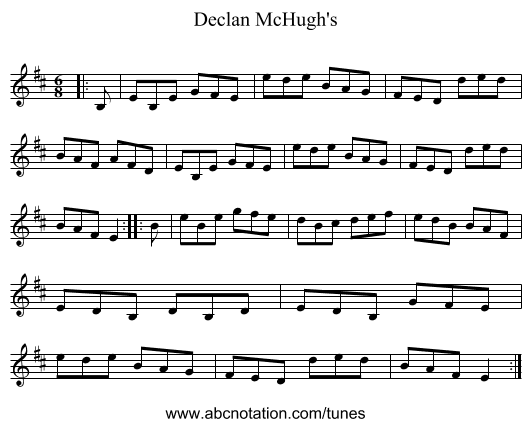 Declan McHugh's - staff notation