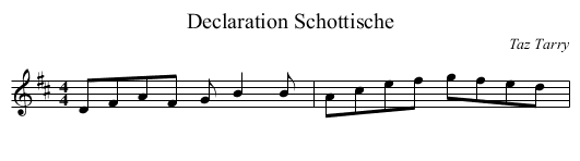Declaration Schottische - staff notation