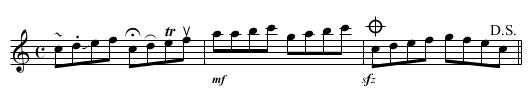 Decorations on two voices - staff notation