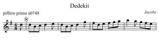 Dedekii - staff notation