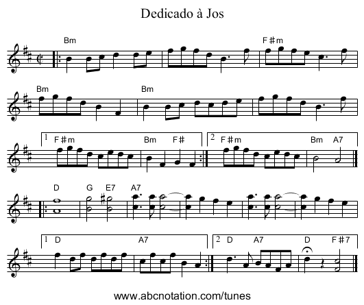 Dedicado à Jos - staff notation