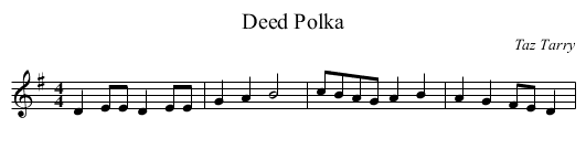 Deed Polka - staff notation