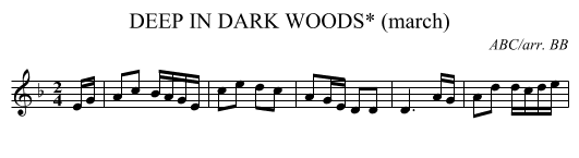 DEEP IN DARK WOODS* (march) - staff notation