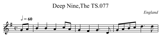 Deep Nine,The TS.077 - staff notation