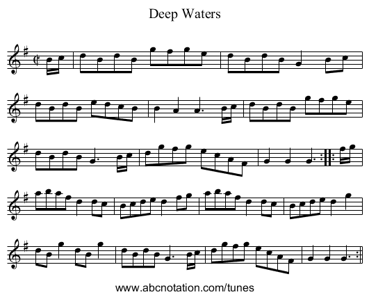 Deep Waters - staff notation