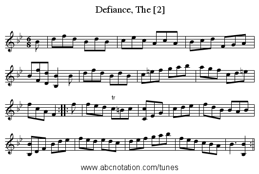 Defiance, The [2] - staff notation