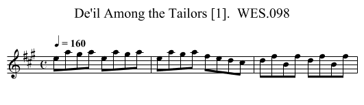 De'il Among the Tailors [1].  WES.098 - staff notation