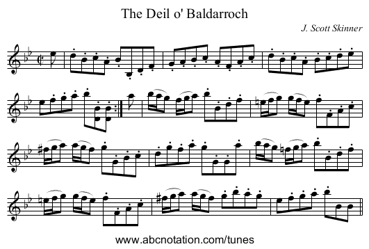 Deil o' Baldarroch, The - staff notation