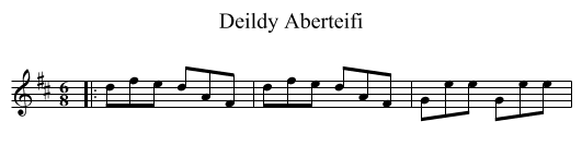 Deildy Aberteifi - staff notation